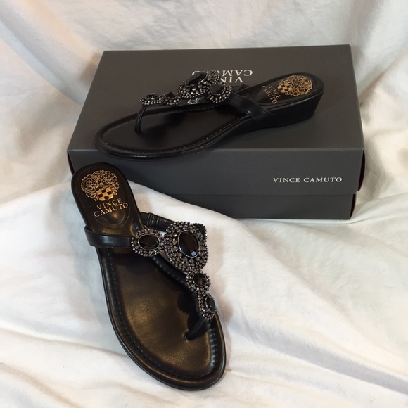 Vince Camuto | Shoes | Vince Camuto Black Jeweled Sandals Nwt | Poshmark